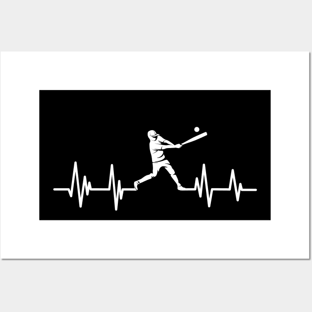 Cricket heartbeat baseball player,baseball Birthday Cricket lover Wall Art by mezy